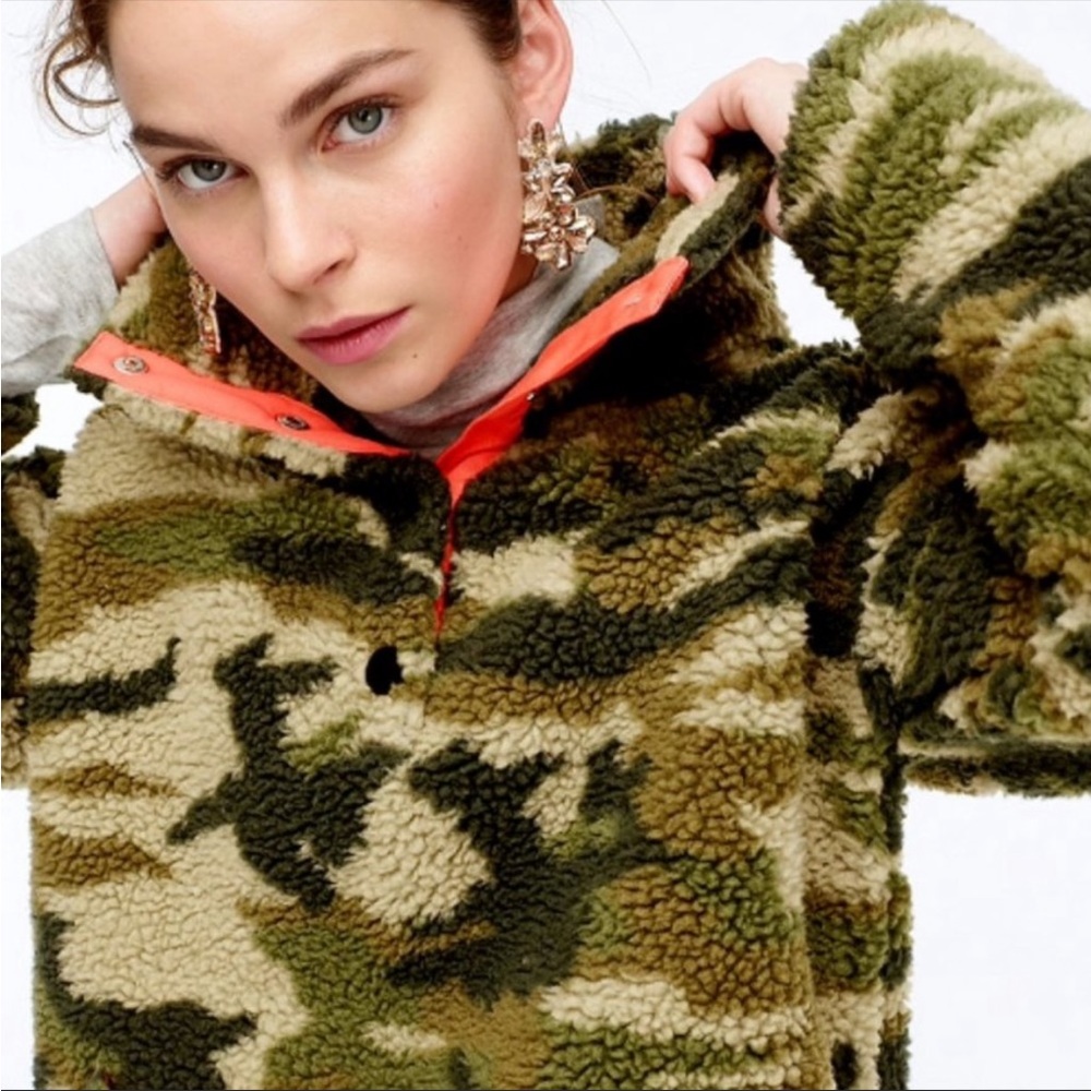 JCREW camo fleece, M